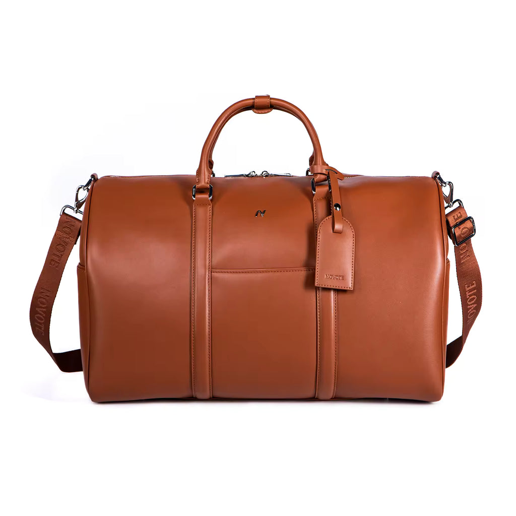 Luxury Cowhide Leather Travel Bag for Men – Large Capacity Weekend & Carry-On Bag