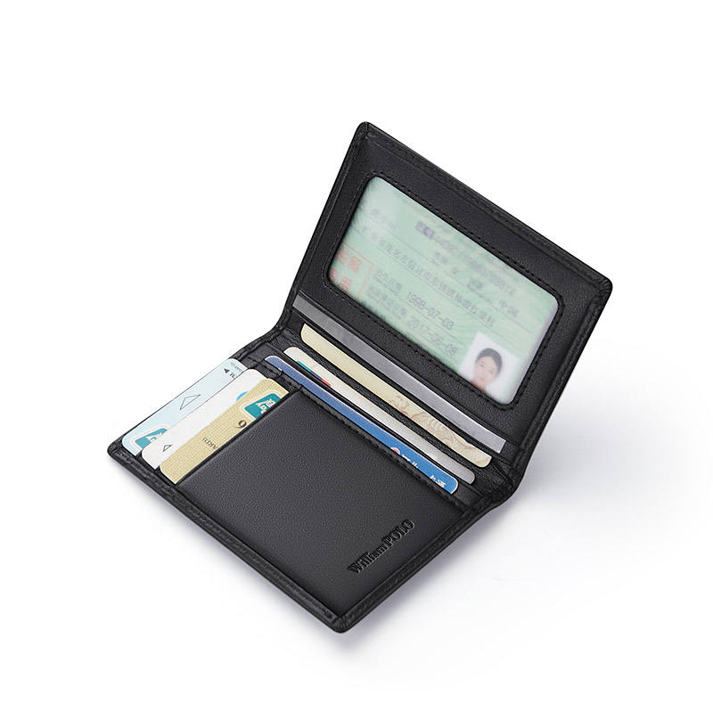 VAULT FORGE Black Cowhide Leather Mini Wallet
