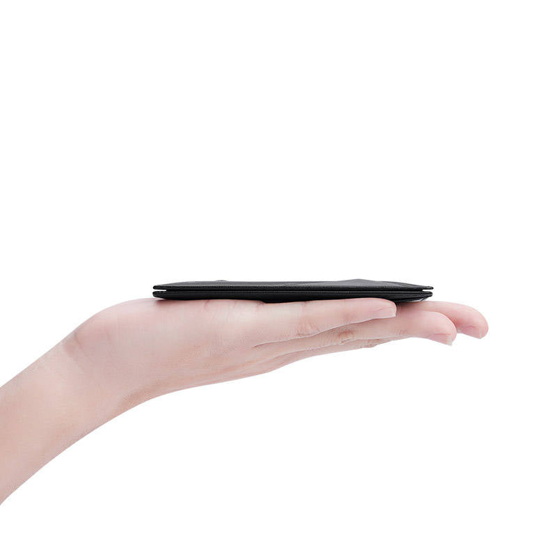 VAULT FORGE Black Cowhide Leather Mini Wallet