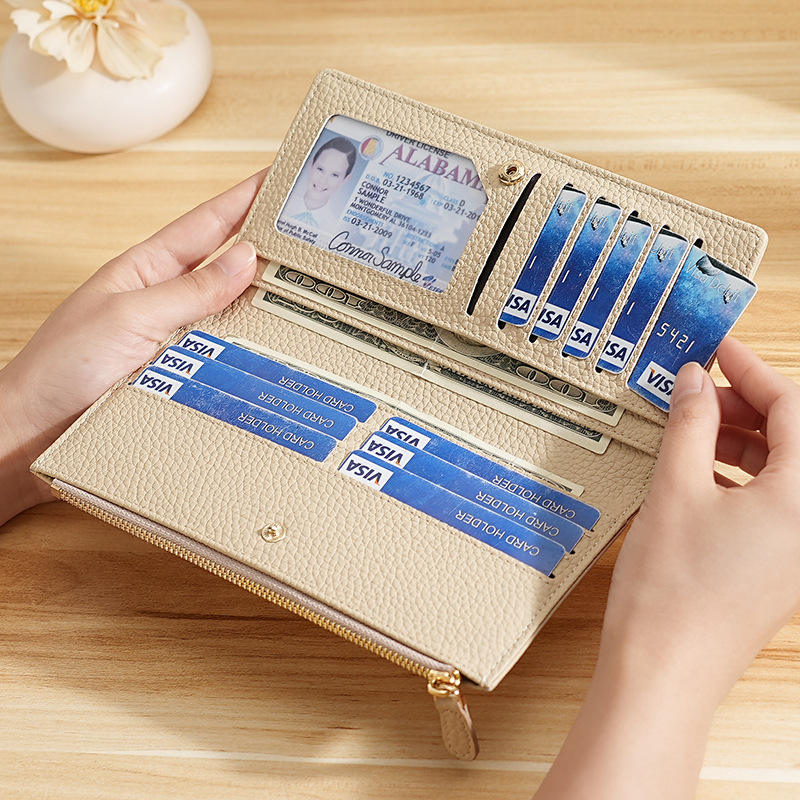 VAULT FORGE RFID Genuine Leather Long Wallet for Women