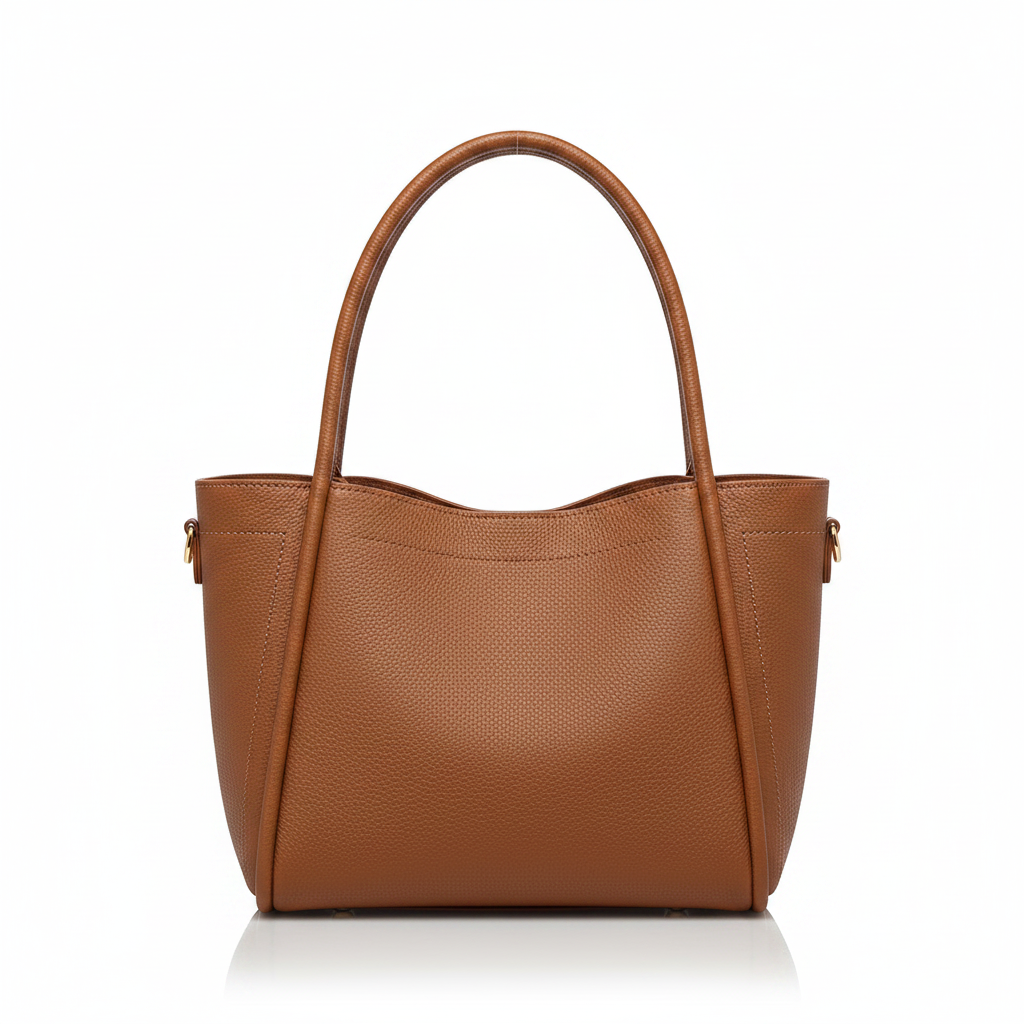 Brown Leather Bucket Bag